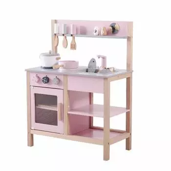 BTM Play House Kitchen Деревянный игровой домик с кухонными принадлежностями Кухня Мини-кухня Обучающая игрушка Имитация приправ Ингредиенты Игрушки для