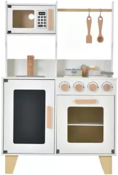 BTM Play House Kitchen Деревянный игровой домик с кухонными принадлежностями Кухня Мини-кухня Обучающая игрушка Имитация приправ Ингредиенты Игрушки для белый