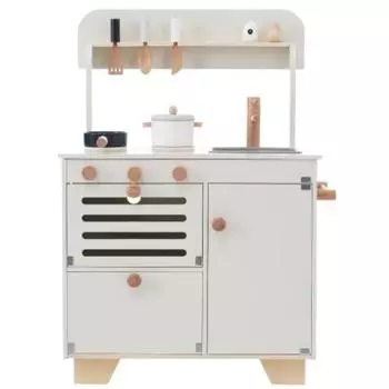 BTM Play House Kitchen Play House Kitchen Деревянный игровой домик игровой домик игровой набор Игровой набор для дня рождения с кухонными принадлежностями приправами и ингредиентами обучающая игрушка белый