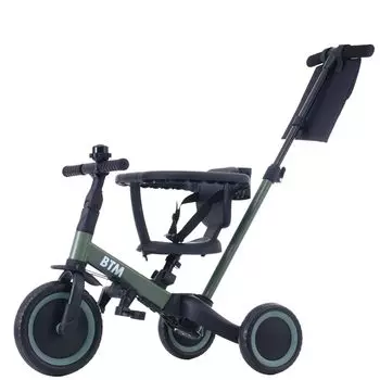 BTM Tricycle 4in1 Трехколесный велосипед с ручкой-толкателем, коляска, сверхлегкий велосипед с защитной дугой, простая в сборке игрушка для верховой езды, детская доска для катания