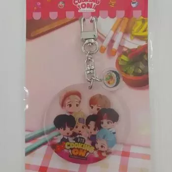 BTS Акриловый брелок для ключей Cooking-on + наклейка