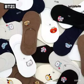 БТС (Бантан Бойз) BT21 minini FAKE SOCKS, полный комплект из 7 персонажей, официальный, оригинальный, аутентичный, K-POP, айдол