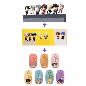 БТС(Бантан мальчики) 2 Рисунок монитора(Волшебная дверь+Масло) + НАБОР беспроводной мыши, TinyTan, официальный, оригинальный, подлинный, KPOP, идол