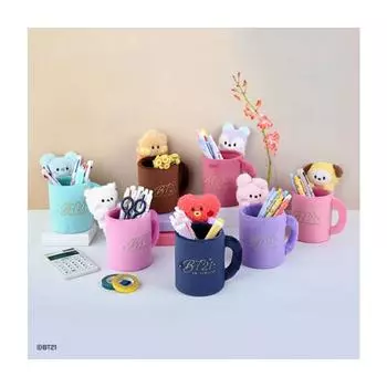 BTS BT21 Official Minini PLUSH Doll Pen Holder Authentic RJ