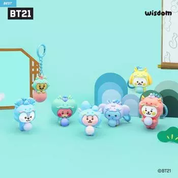 BTS BT21 Официальная фигурка дракона, брелок для ключей, сумка, подвесной брелок для ключей, аутентичный RJ