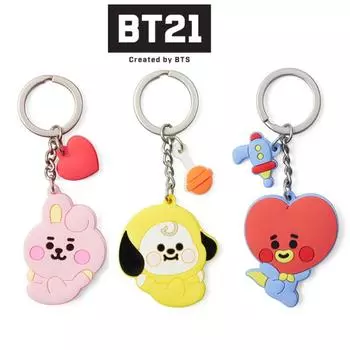 BTS BT21 Официальная силиконовая фигурка BABY, брелок для ключей, аутентичный COOKY