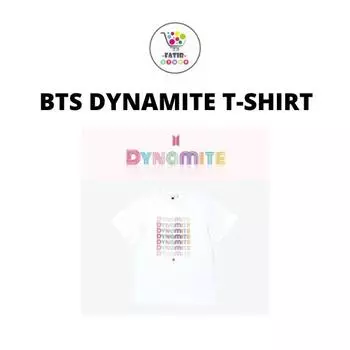 BTS DYNAMITE Официальный мерч ФУТБОЛКА БЕЛАЯ