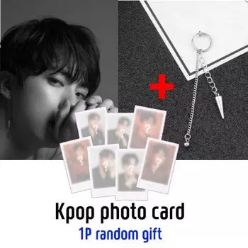 [BTS jean style] треугольная цепочка сережек + 1 KPOP фотокарточка