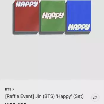 Bts Jin Bts Jin Happy Альбом Set Batch