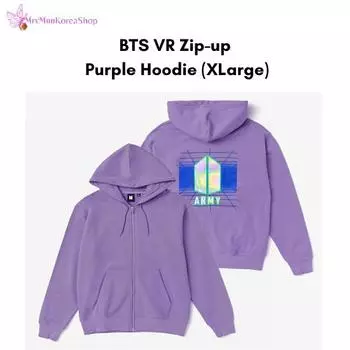 BTS VR фиолетовая толстовка на молнии XL XL фиолетовый