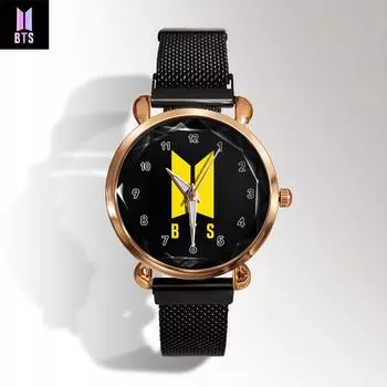 BTS женские модные аксессуары модный ремешок из нержавеющей стали корпус часы мужские часы Masculino спортивные кварцевые наручные часы бизнес