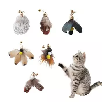 BTtime Cat Toy Set of Feather Large Flying Cat Сменные принадлежности для игр с кошками 6, Игрушки, Насекомые, Бабочки, Насекомые, Мячи, Игрушки,