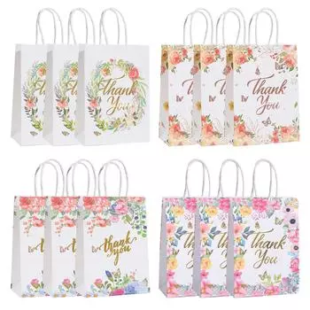 BTtime Paper 12 4 Types of Carrying Wrapping Present Gift Present Round Thank Wedding 21x15x8cm Bags, Pieces, Bags, Bags, Bags, Bags, Packaging,