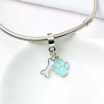 Btuamb европейский небольшой кулон в виде собачьей лапки с косточкой, подвеска, эмалированные бусины, подходят для браслетов своими руками, браслеты для женщин, изготовление ювелирных изделий красный