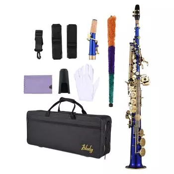 Btuty Brass Straight Soprano Sax Saxphone Bb B Flat Деревянный духовой инструмент для студентов начинающих профессионалов