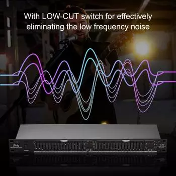 Btuty EQ-215 Двухканальный 15-полосный эквалайзер 1U для монтажа в стойку 2-канальный стереографический эквалайзер UK Plug чёрный