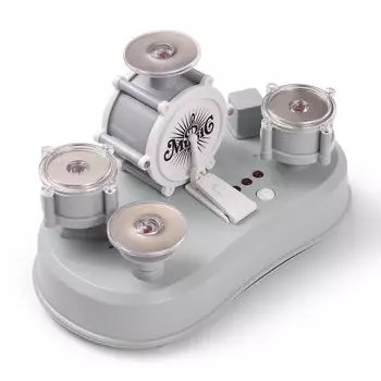 Btuty Set Mesh Home Practice Mini Drum Set Finger Drum Touch Drum Percussion Instrument Craft Tabletop Instrument Game Musical Gift Enhance Manual серый