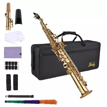 Btuty сопрано саксофон прямой саксофон медный си бемоль си бемоль деревянный духовой инструмент для студентов начинающих профессионалов