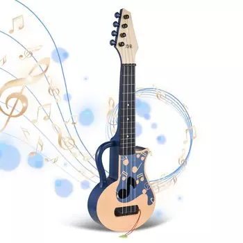 Btuty Ukulele Beginner Set Ukulele 54 см Укулеле Медиатор Дизайн Музыкальных Нот Ручной Укулеле Новичок Подарочный Музыкальный Маленький Гитарный Инструмент с Нейлоновыми Струнами синий