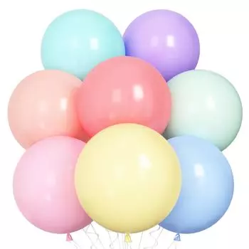 BTZO Большая упаковка из 18 разноцветных латексных шаров Macaron, магазин культурных лент, 8 цветов, шары, дюймов, 10, цвета, шары, искусство, дни рождения,