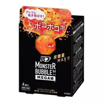 Bub monster bubble mega bokoboko foam 4 таблетки высококонцентрированная газированная соль для ванн содержит ингредиенты из горячих источников [квази-лекарство]