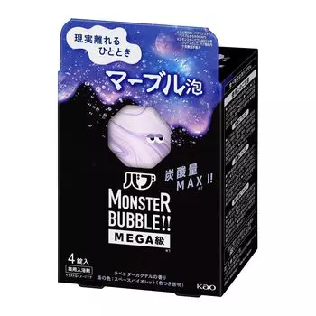 Bub Monster Bubble MEGA Marble Foam 4 таблетки Высококонцентрированные газированные добавки для ванн Содержит ингредиенты из горячих источников [Квази-лекарство]