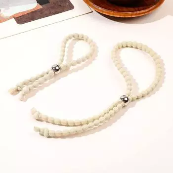 Bubble Beaded Beads Elastic Hair Bands Drawstring Adjustable Lazy Hair Rope Female/Girls beige-simple
