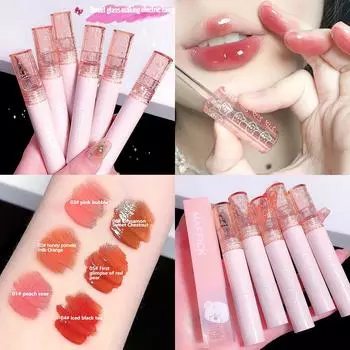 Bubble Bear Lip Glaze Velvet Mist Top Водостойкая губная помада Естественно осветляющая Увлажняющая увлажняющая грязь для губ Блеск для губ Стойкий макияж