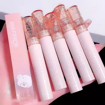 Bubble Bear Lip Glaze Velvet Mist Top Водостойкая губная помада Естественно осветляющая Увлажняющая увлажняющая грязь для губ Блеск для губ Стойкий макияж
