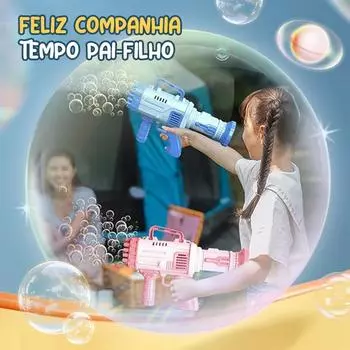 Bubble Gun Kids Toys Rocket 32 Holes Soap Bubbles Machine Gun Shape Automatic Blower Outdoor Bubbles Machine for Toy Gifts Party синий