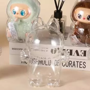 Bubble Mart Прозрачная крышка Labbubu Lab Generation Защитная маска Сидящая вечеринка Прозрачный защитный чехол