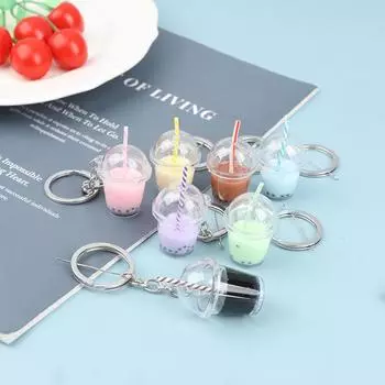 Bubble Tea Diy Брелок Высокое Качество Акриловый Кулон Рюкзак Брелок Подвески розовый