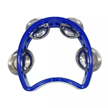 Бубен пластиковый ручной ударный инструмент 4 колокольчика детский музыкальный ритм инструмент для школьной вечеринки синий