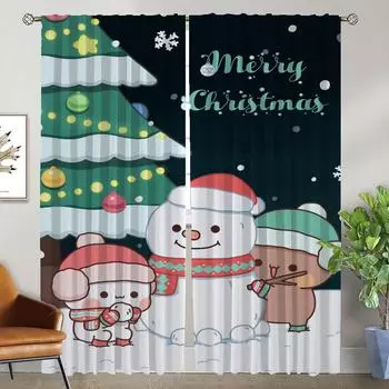 Bubu and Dud Blackout Curtains 2 Pieces Curtains Child Room Partition Halloween Decoration Window Curtain Shades Living Kitchen W50xH70cmx2pcs-CL