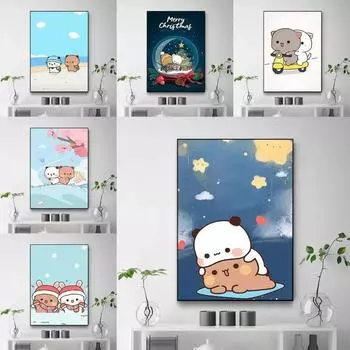 Bubu and Dudu Anime Canvas Poster Cute Living Room Wall Art Print Home Decor Painting for Bedroom and Office Modern Aesthetic W 21cm30cm NoFrame