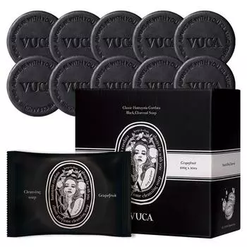 Buca Classic Houttuynia cordata черное угольное мыло с ароматом грейпфрута, 100 г, 10 штук