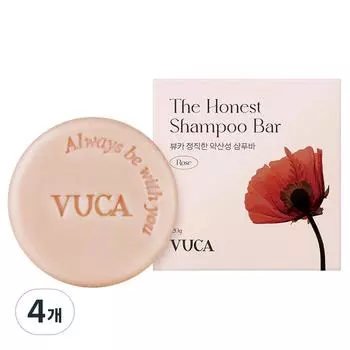 Buca Honest Mildly Acidic Shampoo Bar Rose Scent, 120g, 4 pieces