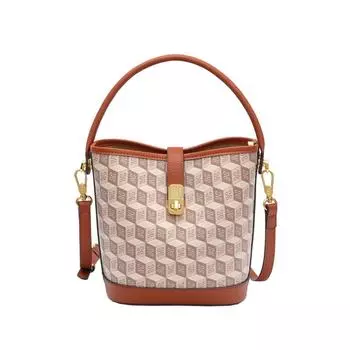 Bucket Bag, Women s Niche Handbag, Large-capacity Patchwork Monogram Single-shoulder Crossbody Bag