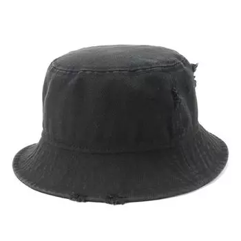 Bucket Hat Damaged Black BUCKET01 DAMAGED BASIC BLK [New Era] M/L чёрный