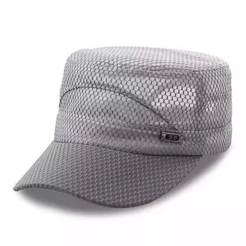 Bucket Hat Outdoor Fishing Hat Men s Spring Summer Hat Elderly Mesh Flat-Top Cap Sports Sun Protection Sun Hat Sun Gray Adjustable