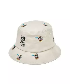 Bucket Hat Size Adjustable Cotton Character Penguin Bakeha Golf MG5SCP76U BG00 [Munsingwear] (Beige)