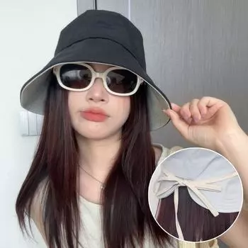 Bucket Hat Women s 2025 New Arrival Japanese Style Travel All-Matching Sun Protection Sun Hat All-Match Sun-Proof Basin Hat Bucket Hat Black