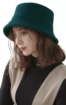 Bucket Hat Wool Hat Protection x Wool x Turquoise [Little&More] Women s [UV 100% Foldable] (L, Blue) бирюзовый синий