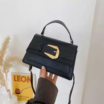 Сумки с пряжкой, нишевый дизайн, текстурированные женские сумки, осень 2024, новая цепочка, маленькая квадратная сумка, модная, однотонная, через плечо белый