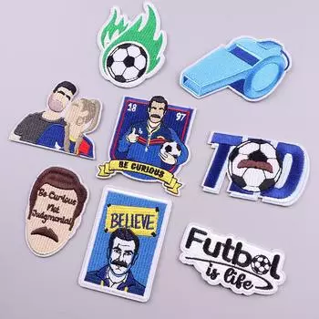 Будьте любознательны, вышитые нашивки для одежды, верьте, футбольная нашивка, термонаклейки на одежду, футбольная нашивка для одежды