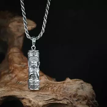 Будда кулон ожерелье контейнер держатель для таблеток коробка цилиндр цепочка ювелирные изделия