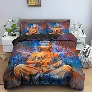 Buddha Bodhisattva Bedding Set Boys Girls Twin Queen Size Duvet Cover Pillowcase Bed Kids Adult Fashion Home Textileextile 70x133cm 2pcs
