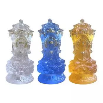 Buddha Sculpture Desktop Figurine Scene Layout Props Decorative Statue Ornament for Home Bedroom Housewarming синий