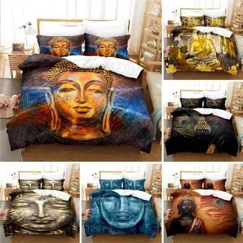 Buddha Statue Bedding Set Duvet Cover Set 3d Bedding Digital Printing Bed Linen Queen King Full Size Bedding Set Fashion Design 70x133cm 2pcs