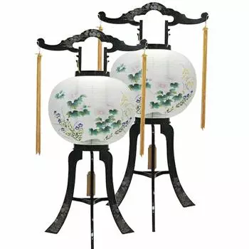 Буддийский алтарь Hasegawa Фонарь Бон набор из 2 шт. 11 Хризантема Гифу фонарь Бон вращающийся Бон первый Бон Обон 80см x Ширина 33см x Глубина №